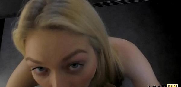  LOAN4K. Shaved juicy pussy help blonde teen in difficult situation